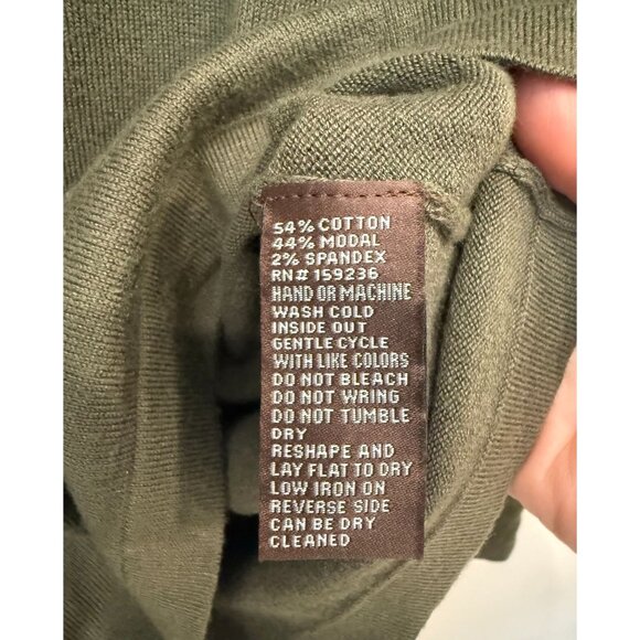 J. McLaughlin Pullover Green Crew Neck Sweater Medium Long Sleeves Soft Preppy - Picture 5 of 7